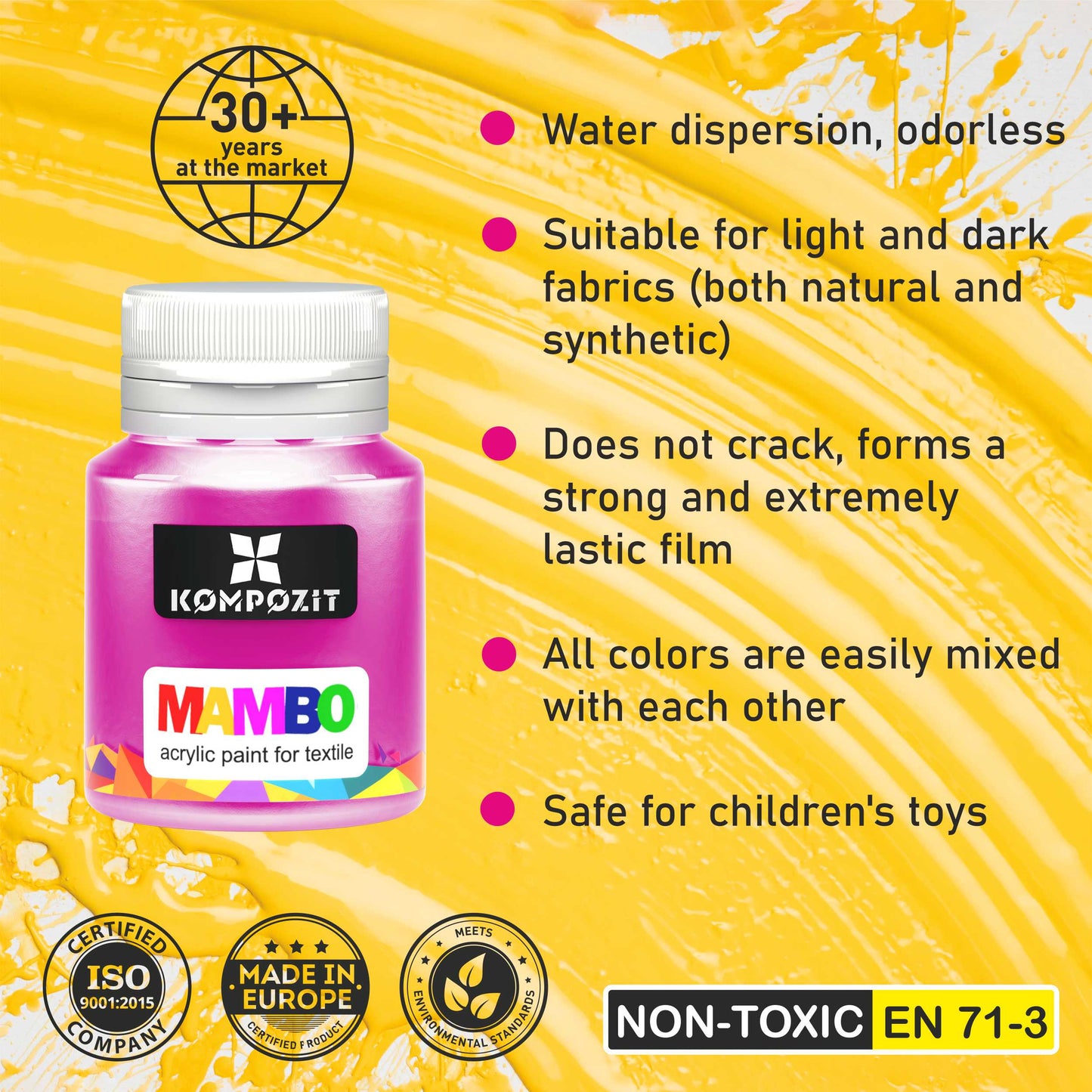 Sada farieb na textil a kožu MAMBO Kompozit 12 x 20 ml