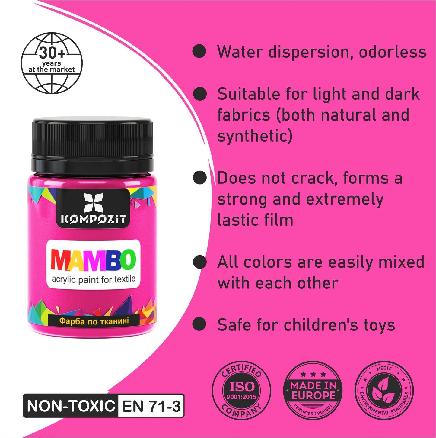 Dyes for textiles and leather MAMBO Composite 50 ml / Fluorescent colors