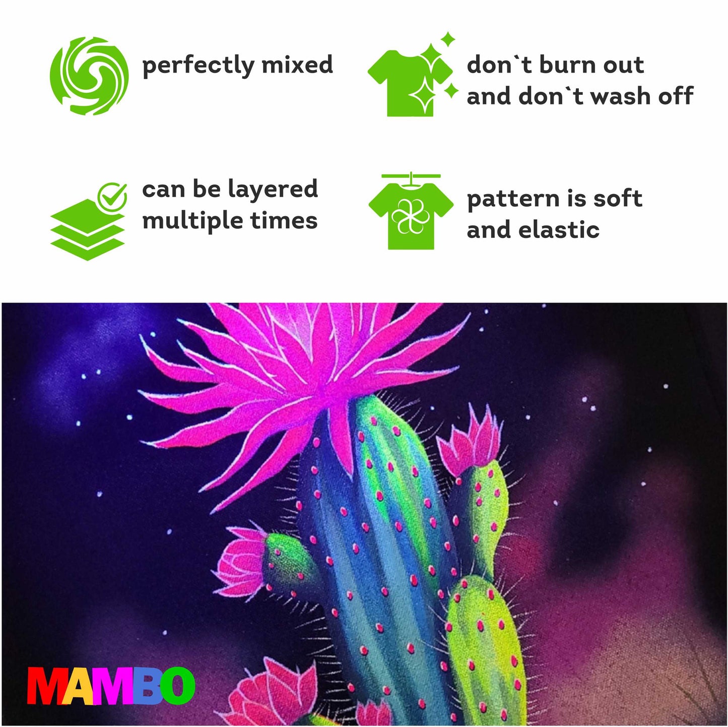 Dyes for textiles and leather MAMBO Composite 50 ml / Fluorescent colors