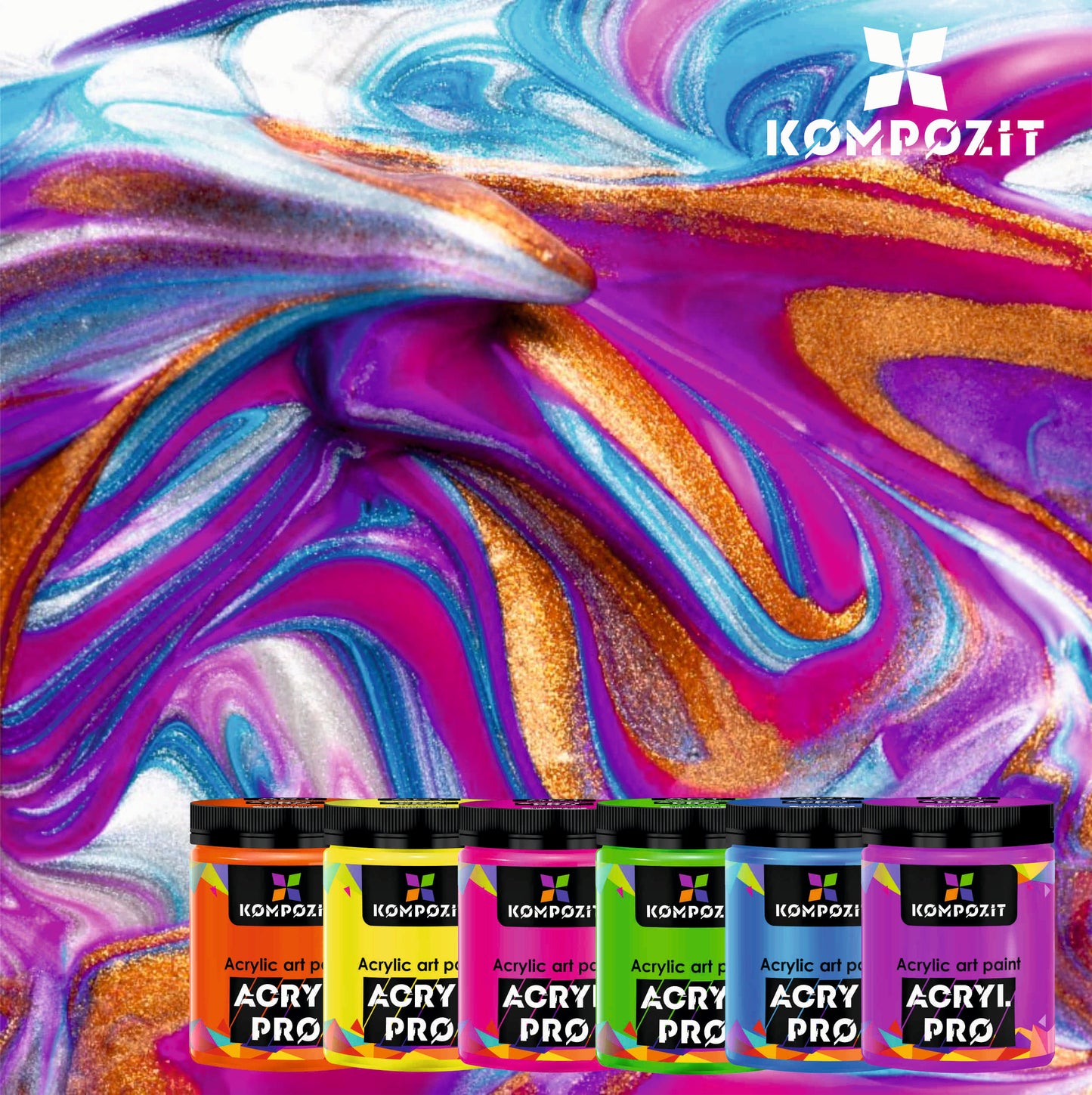 Profesionálne akrylové farby ACRYL PRO Kompozit 430 ml / Fluorescenčné farby
