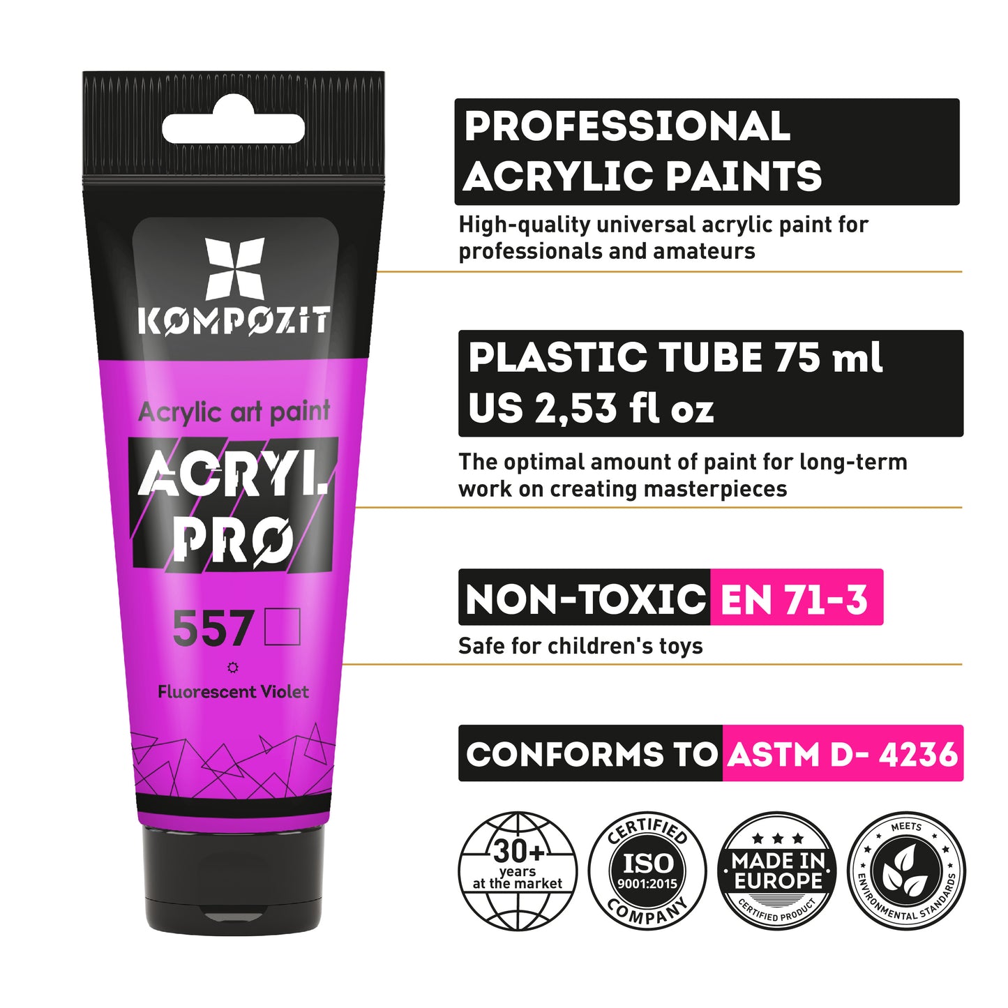 Set Acrylfarben ACRYL PRO Kompozit CREATIVE 12 x 75 ml