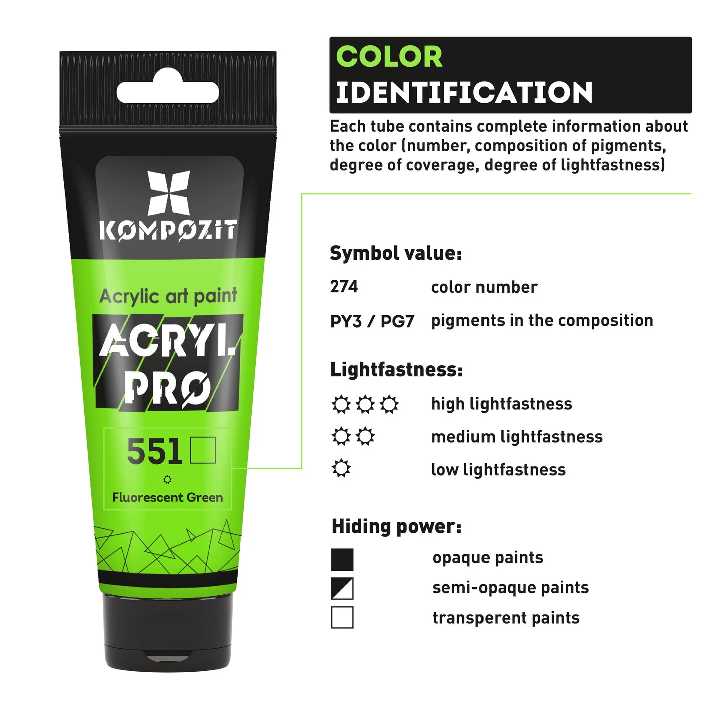 Set Acrylfarben ACRYL PRO Kompozit CREATIVE 12 x 75 ml