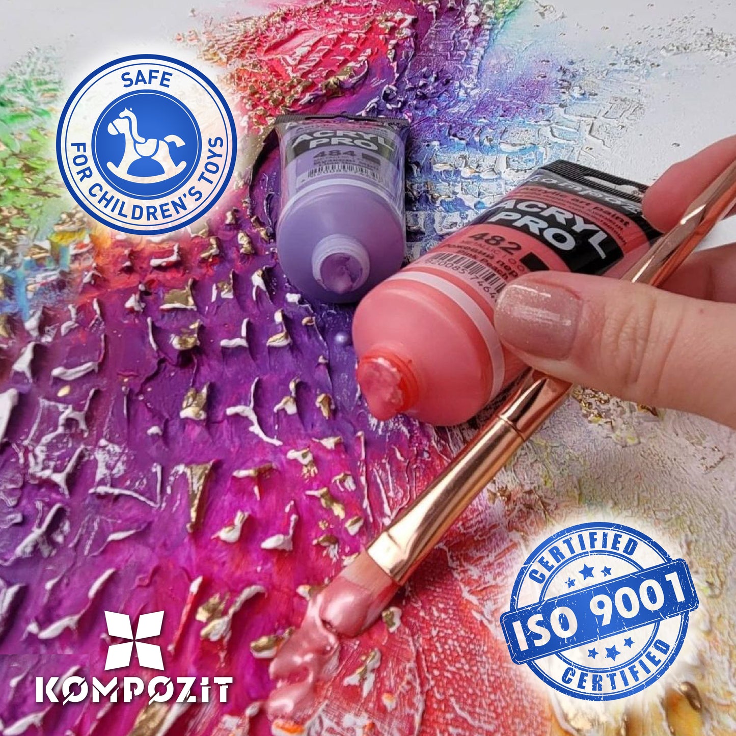 Set of acrylic paints ACRYL PRO Kompozit METALLIC 12 x 75 ml