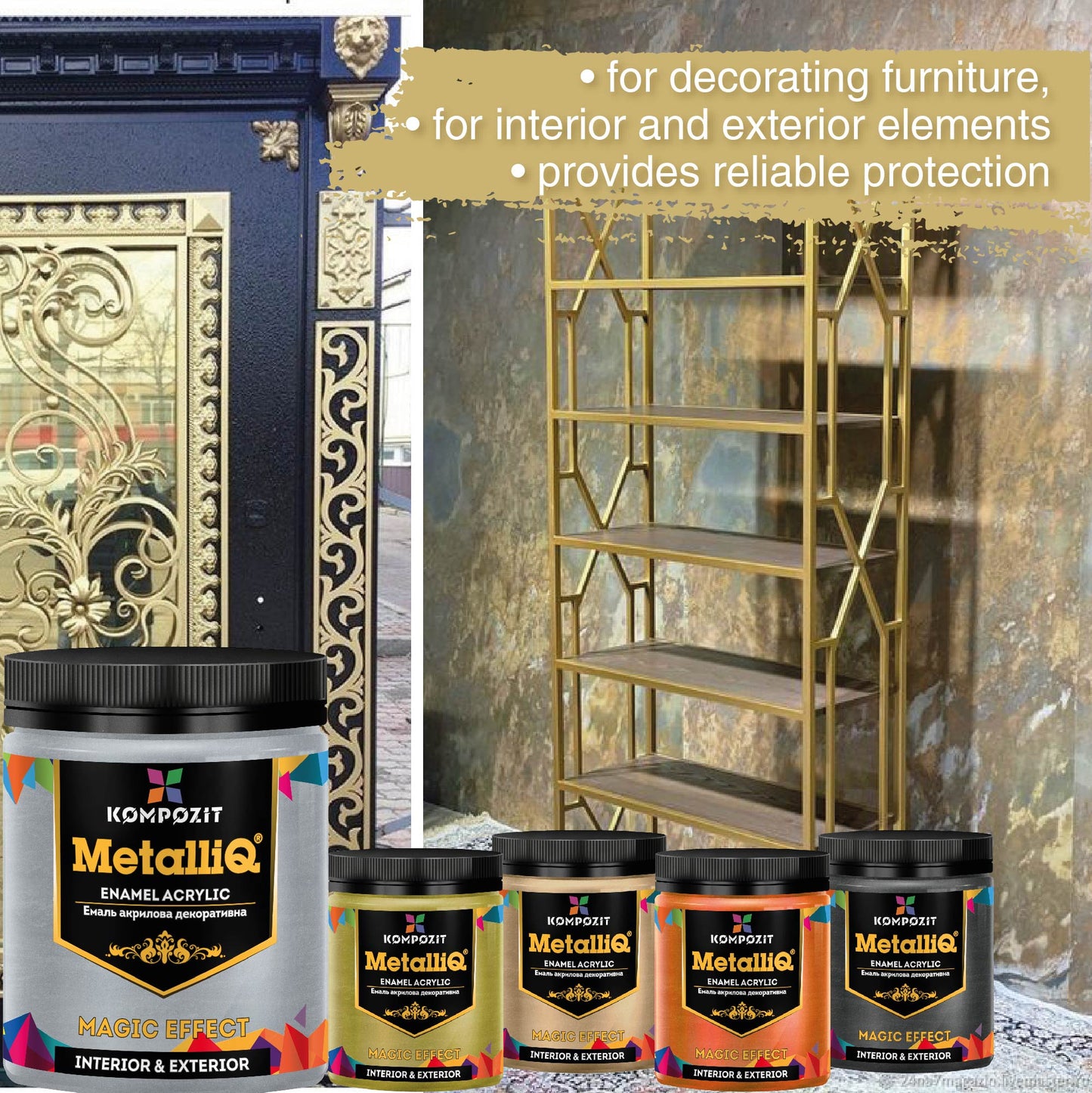 Metallische Profi-Acrylfarben MetalliQ Kompozit 500 g / Verschiedene Farbtöne