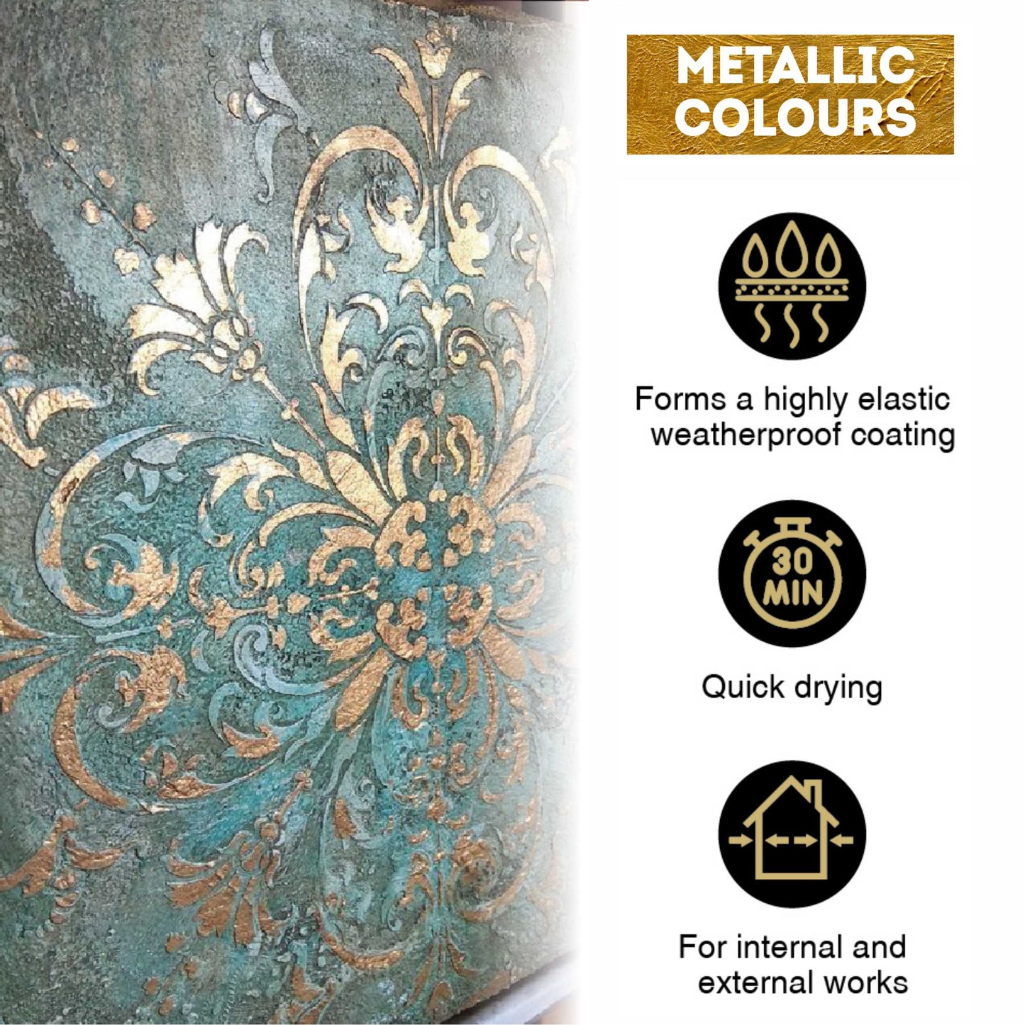 Metallic professional acrylic paints MetalliQ Kompozit 70 g / Various shades