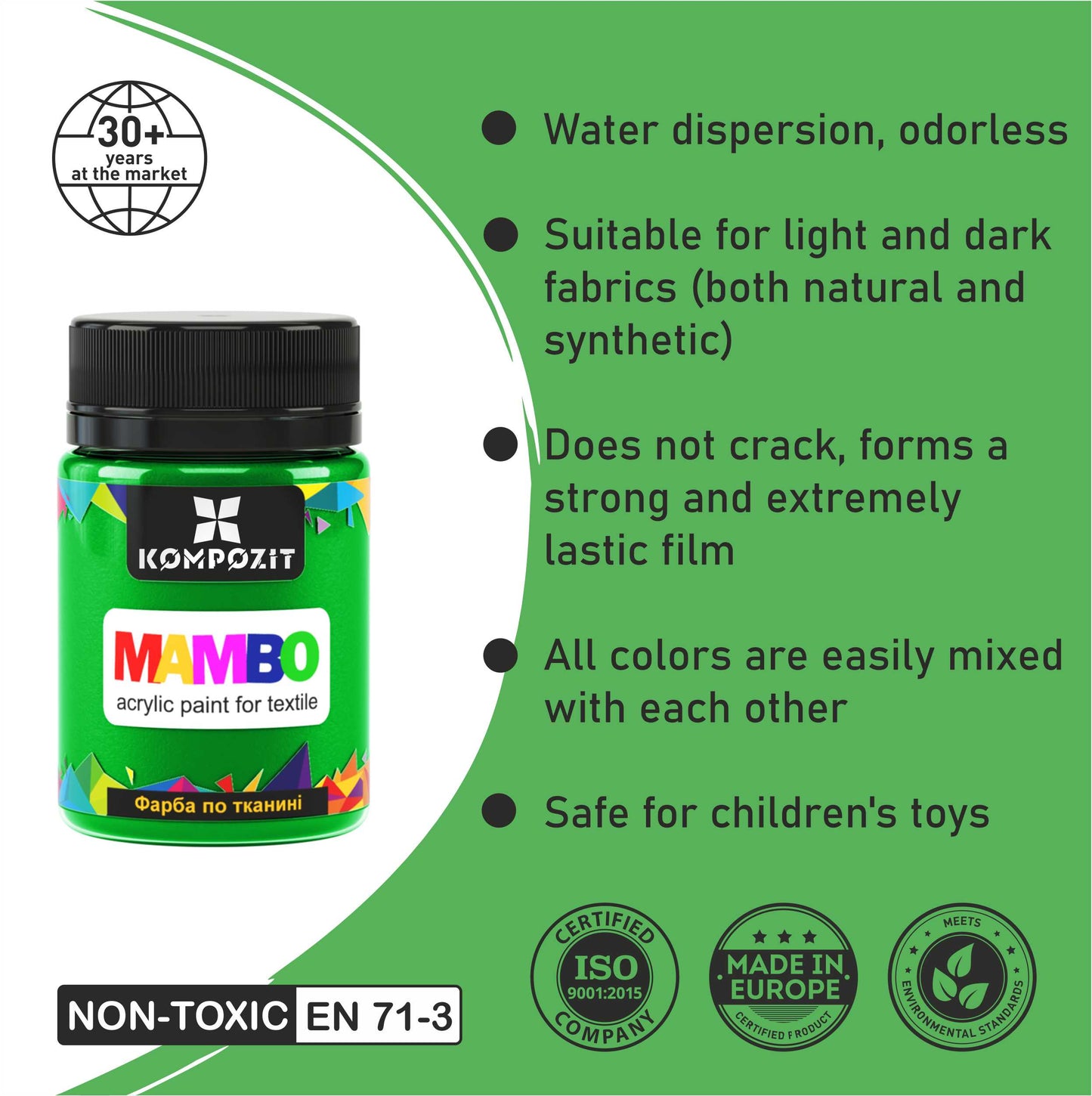 Dyes for textiles and leather MAMBO Kompozit 50 ml / Various shades