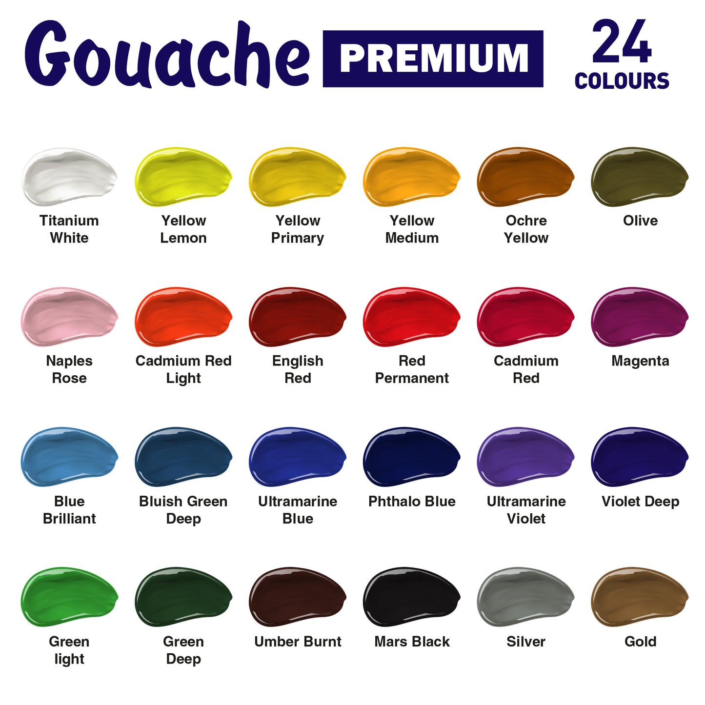 Sada gvašových farieb PREMIUM Kompozit 24x20 ml