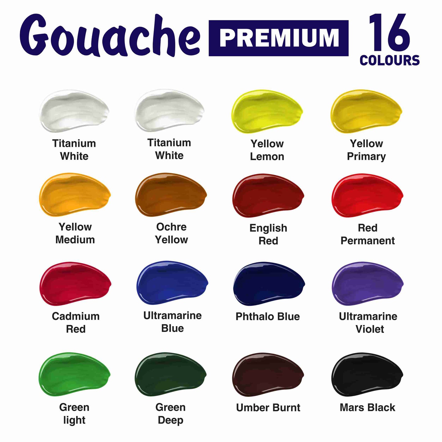 Sada gvašových farieb PREMIUM Kompozit 16x20 ml