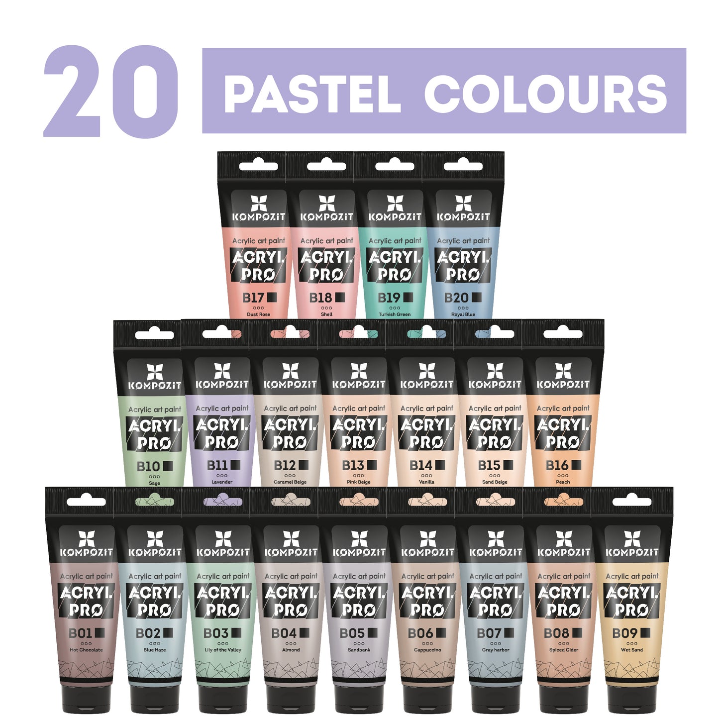 Professional acrylic paints ACRYL PRO Composite 75 ml / Pastel colors