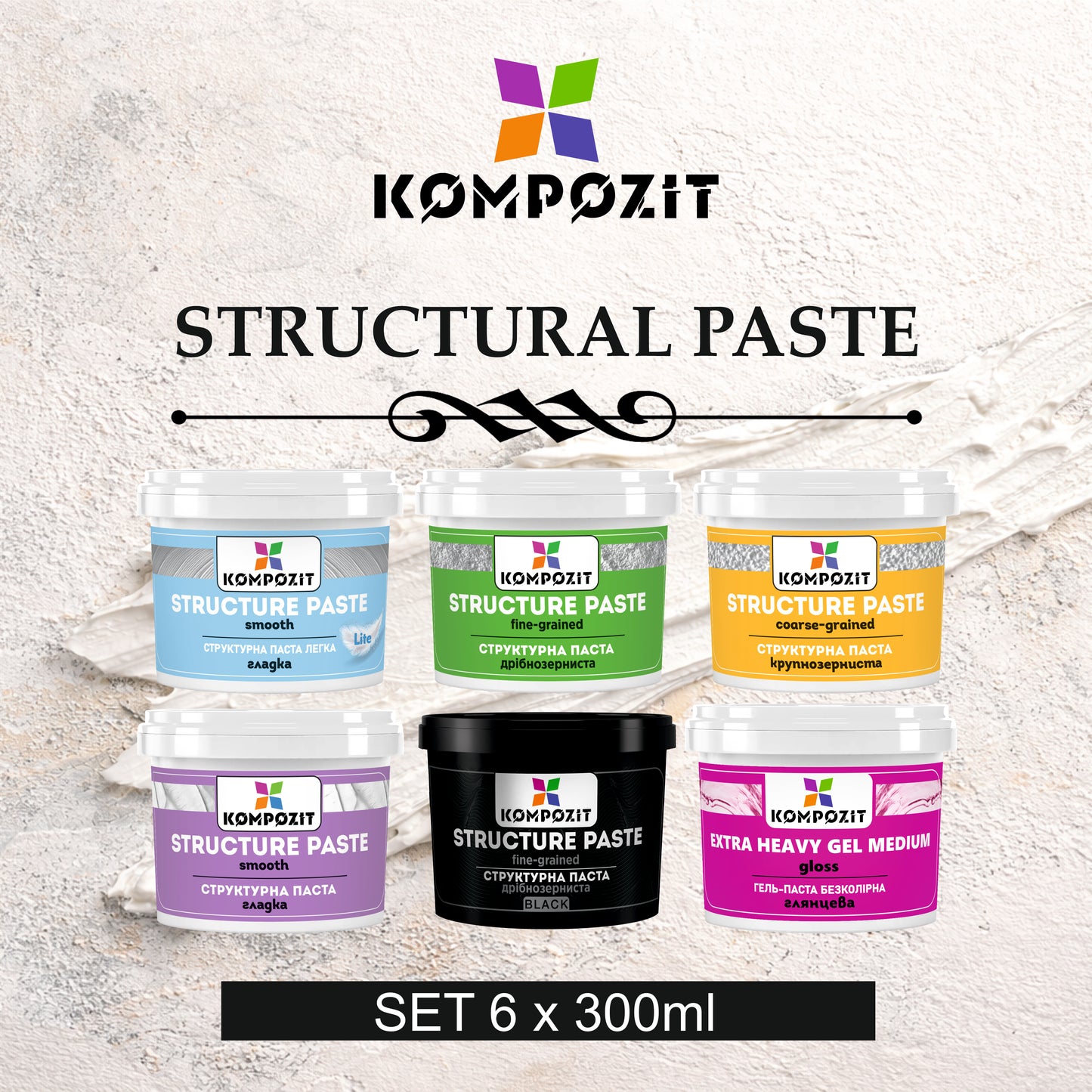 Sada štruktúrnych pást 6×300 ml