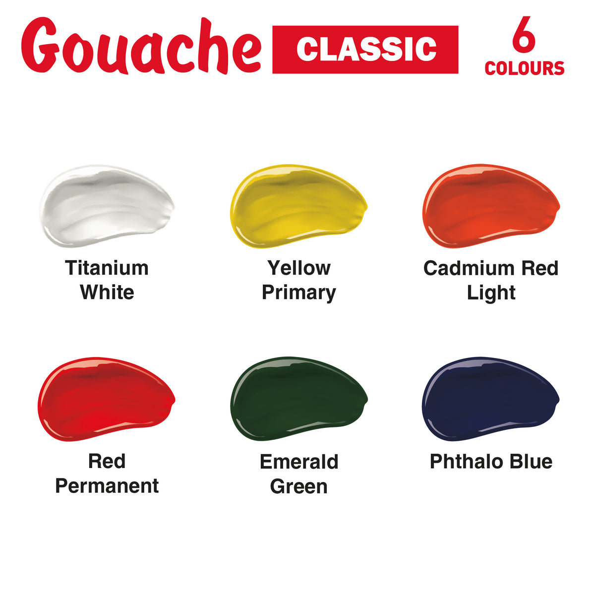 Sada gvašových farieb CLASSIC Kompozit 6x20 ml