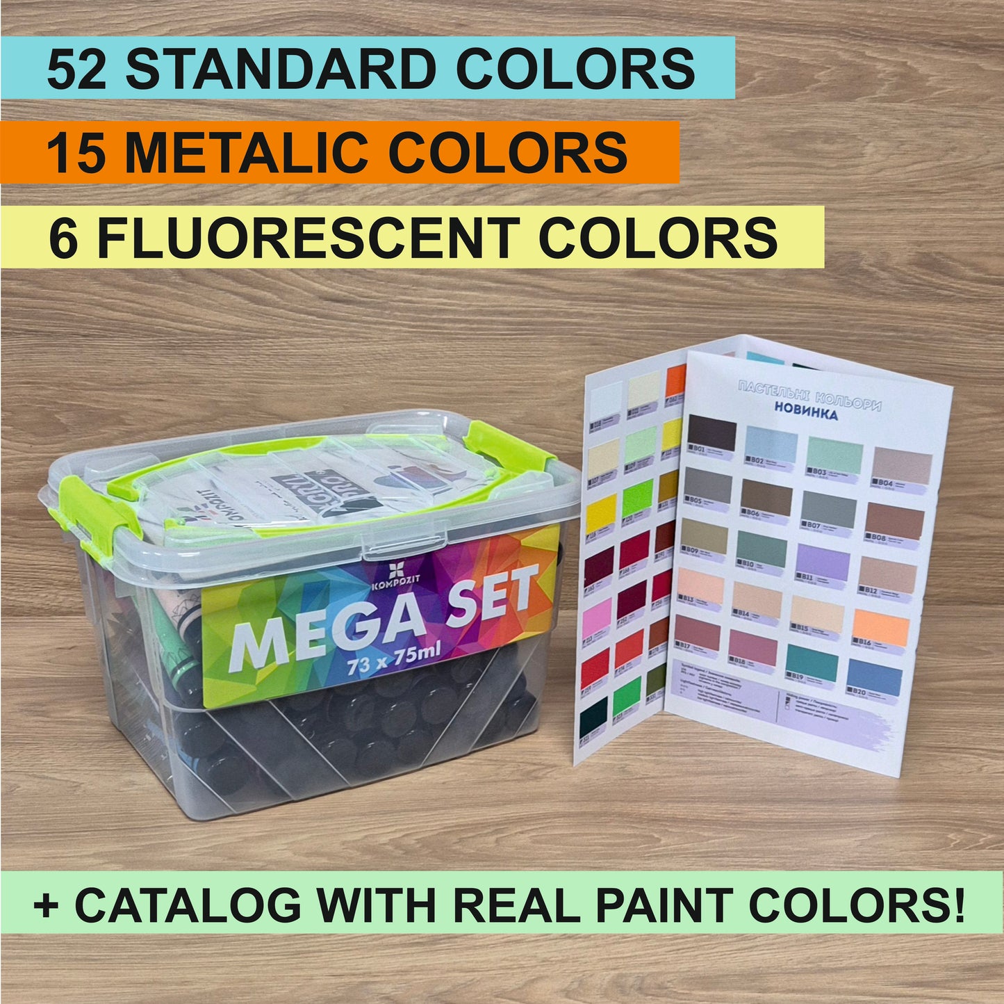 Sada akrylových farieb ACRYL PRO Kompozit 73 x 75 ml + farebný katalóg