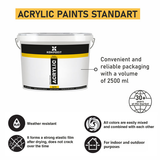 Akrylová farba STANDART Kompozit 2500 ml / Rôzne odtiene