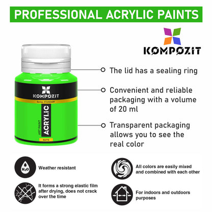 Sada akrylových farieb STANDART Kompozit 18 x 20 ml