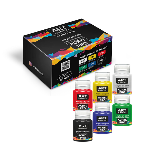 Sada akrylových farieb ACRYL PRO Kompozit 6 x 20 ml