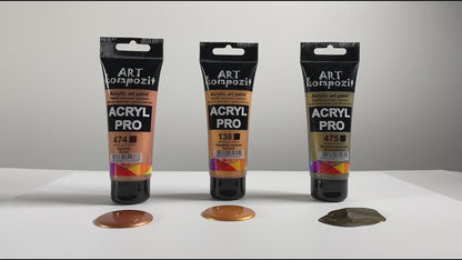 Set Acrylfarben ACRYL PRO Kompozit METALLIC 12 x 75 ml